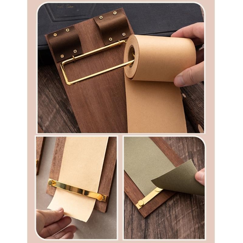 Antique Wall Mounted Note Board Note Organizers For Kitchen Lists Office Tasks With Replaceable Paper Roll Writing Pad