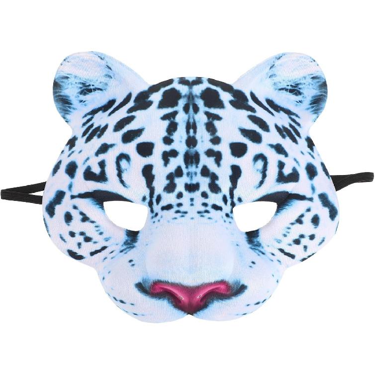 Leopard Mask Halloween Costume Zoo Animal Masks Halloween Eva Mask Snow Leopard Animal Mask Easter Carnival Party Masquerade Half Face Mask Halloween