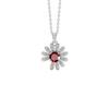S925 Sterling Silver Necklace Women's Natural Garnet Crystal Stone Olivine Topaz Pastoral Small Daisy Collarbone Chain
