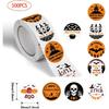Halloween Stickers for Kids, 500 Pieces 1.0 Inch Skeleton Label Stickers for Halloween Party Favor Supplies Pumpkin Bat Witch Roll Round Envelop Seal