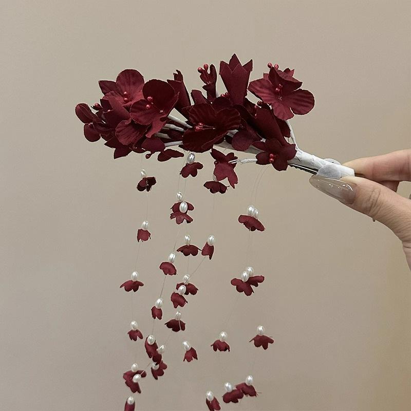 Retro Purple Lily of the Valley Tassel Hair Clip - Chinese Cheongsam Style