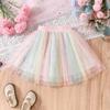 Girls' Colorful Gradient Fluffy Summer Princess Skirt