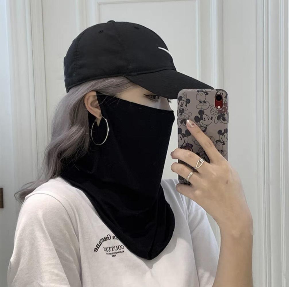 Sunscreen Mask, Men's and Women's Ice Silk Hanging Ears, Neck Protection, Scarf, Summer Sunshade