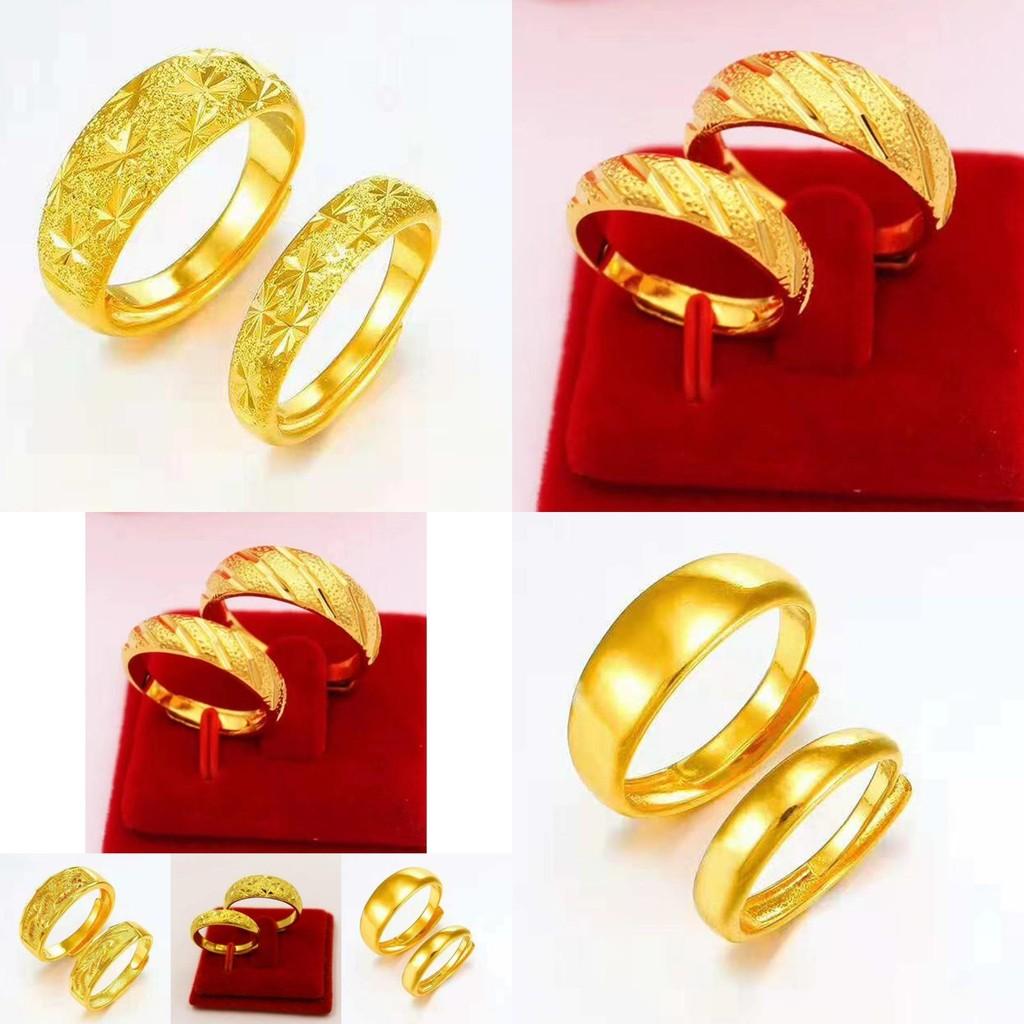 Gorgeous Gold Plated Copper Couple's Rings With Starry Meteor Shower Theme For Romantic Gifts