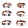 Practical Pet Dog Flower Rhinestone Collar Flower PU Chain Leather Small Medium Chihuahua Pug Cat Dog Collar Home Pet Supplies