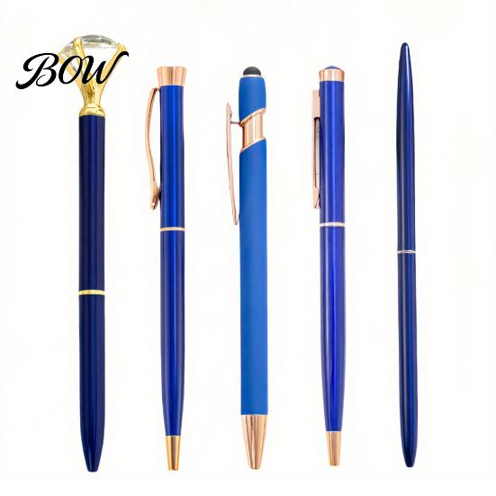 Sturdy Pocket Clip Pen 5PCS Metal Diamond Ballpoint Pens, with Sparkling Rhinestone Decor, Luxury Glitter Writing Smooth Press Mechanism Pen, for Kids