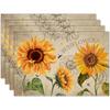 Vintage Sunflower Bee Printed Placemats Heat Resistant Farmhouse Daily Feast Spring Indoor Gathering Weekend Dining Home Decor