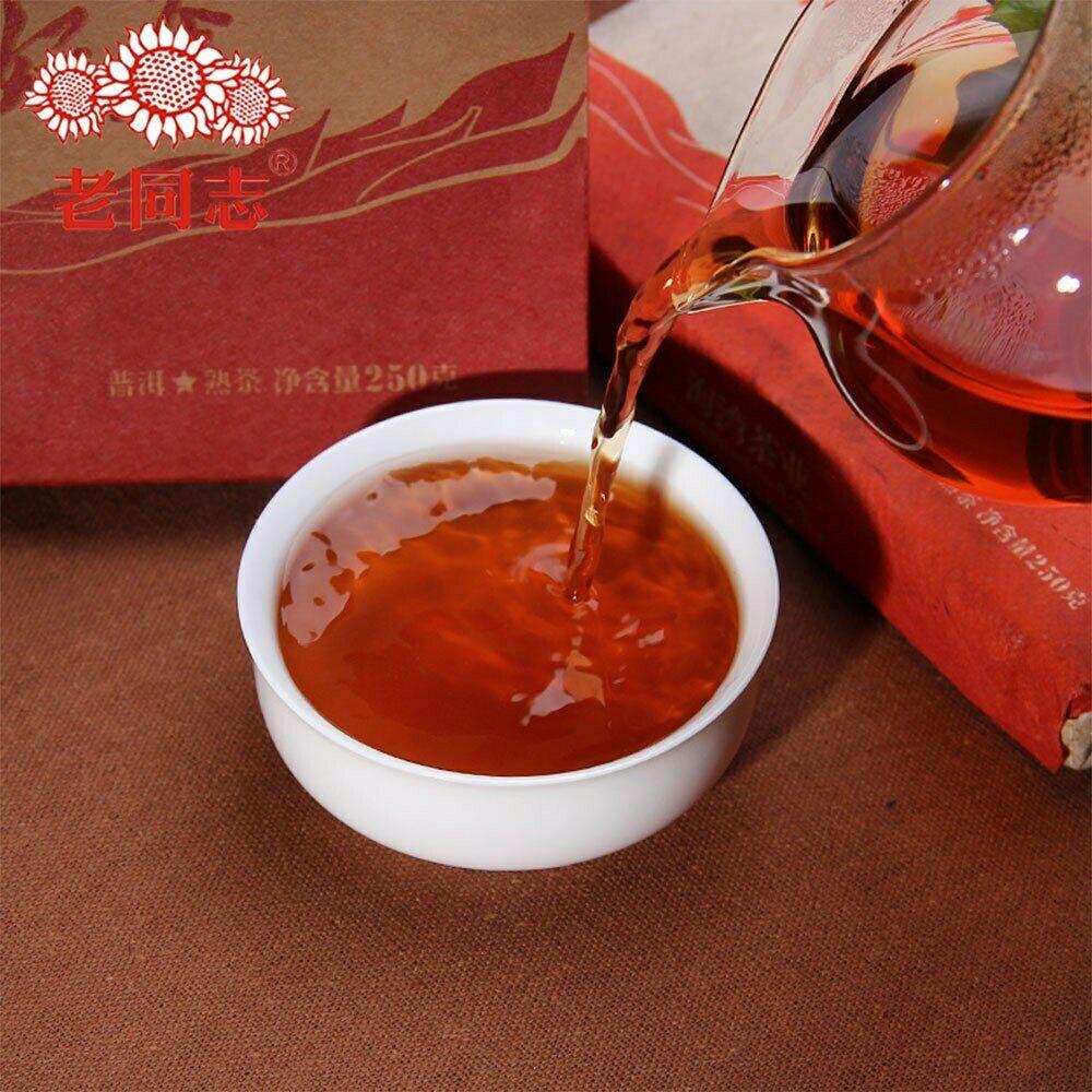Haiwan Top Old Comrade gjorde gott te för alla Pu-erh Pu'er Brick Moget 250g