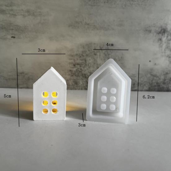 Silicone House Mold for Candle Making Plaster Casting Mini House Molds for Holiday Celebrations Crafting