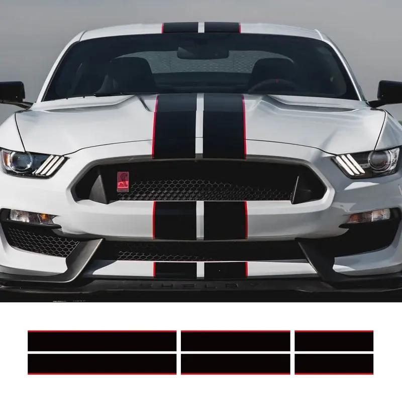 Für Ford Mustang GT500 GT350 GT Autoaufkleber Abziehbilder Grafiken Streifen Vinyl-Kit Auto Haube Bonnet Dach Heck Tuning Zubehör