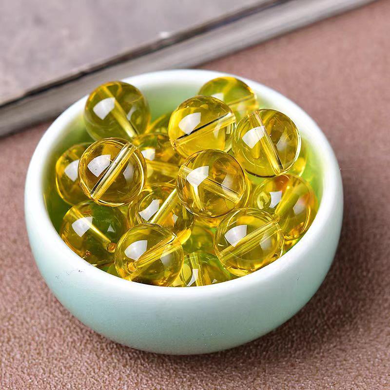 7A Grade Natural Citrine Loose Beads Bracelet - Clean Brazilian Crystal Spacer Beads