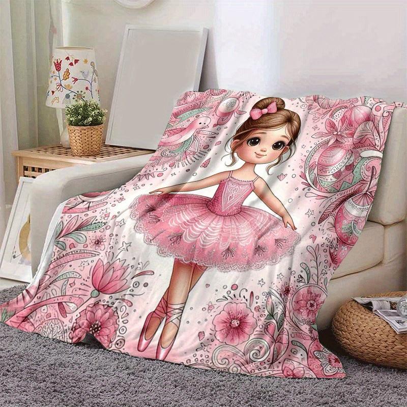 1pc Ballet Printing Lightweight Flannel Blanket, Comfortable and Warm Blanket, for Camping Sofa Bed and Couch Office, Gift