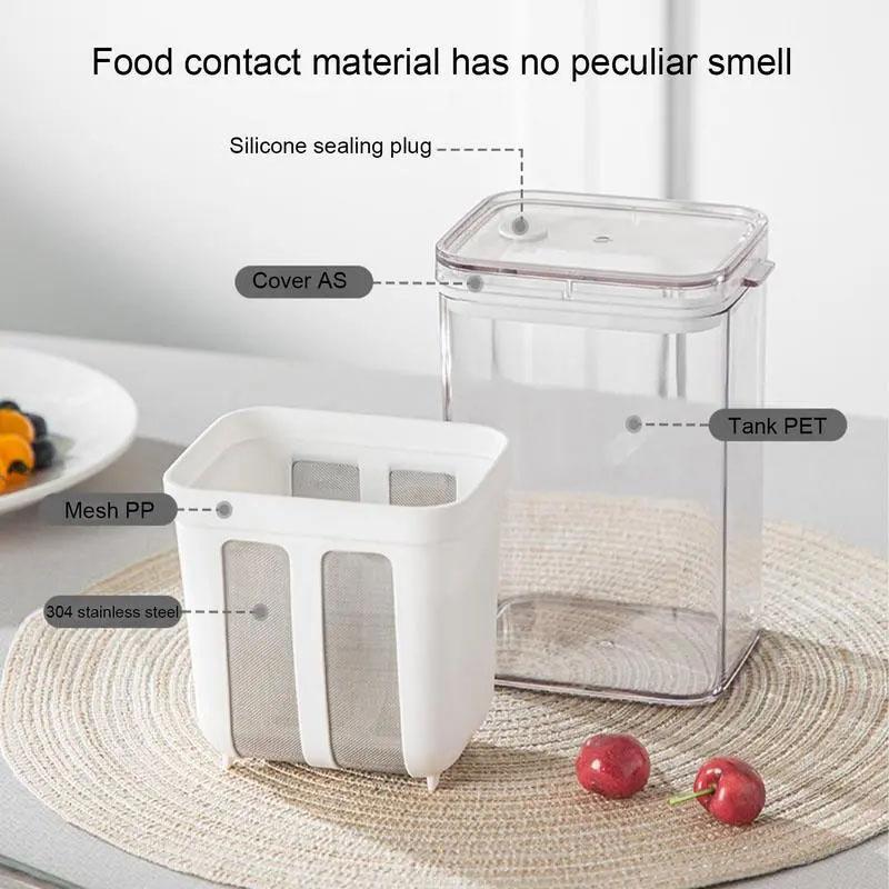 1100ml Yogurt Filter & Strainer Fine Mesh Transparent Box Homemade Screen Cheese Moisture Seperator Maker for Kitchen
