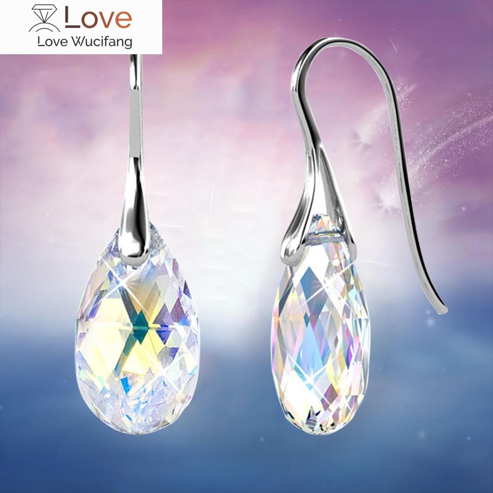 

Элегантные цветные хрустальные серьги для женщин, свадебные серьги-подвески, романтические серьги на годовщину, модные ювелирные изделия, Kolczyki