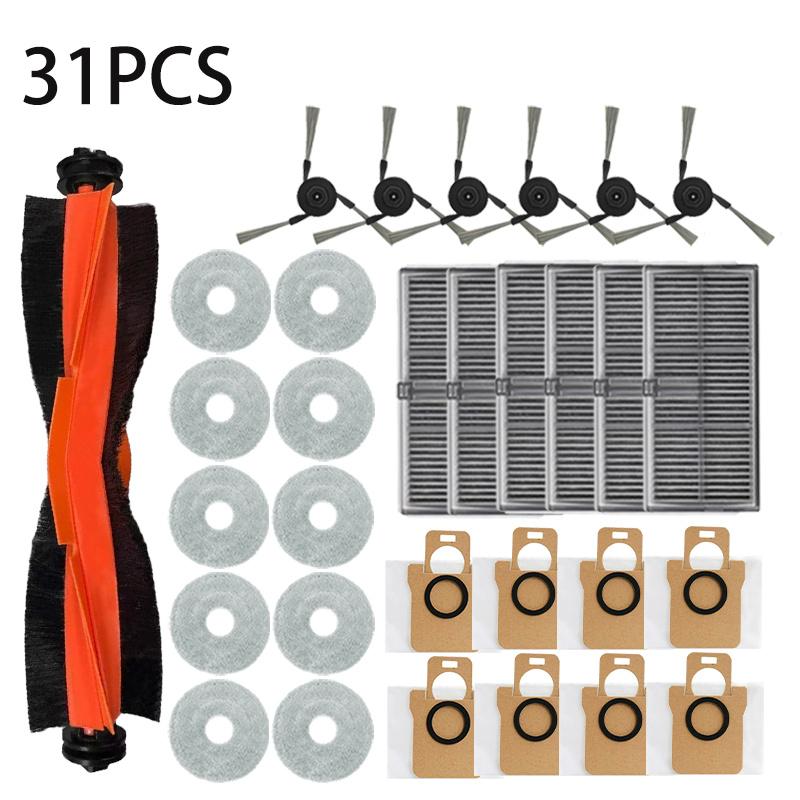 For Xiaomi Mijia M40 D110CN, Vacuum Cleaner Parts Suitable Main Tricut Roller, Side Brush, HEPA Filter, Wiper Fabric, Dust Bag,