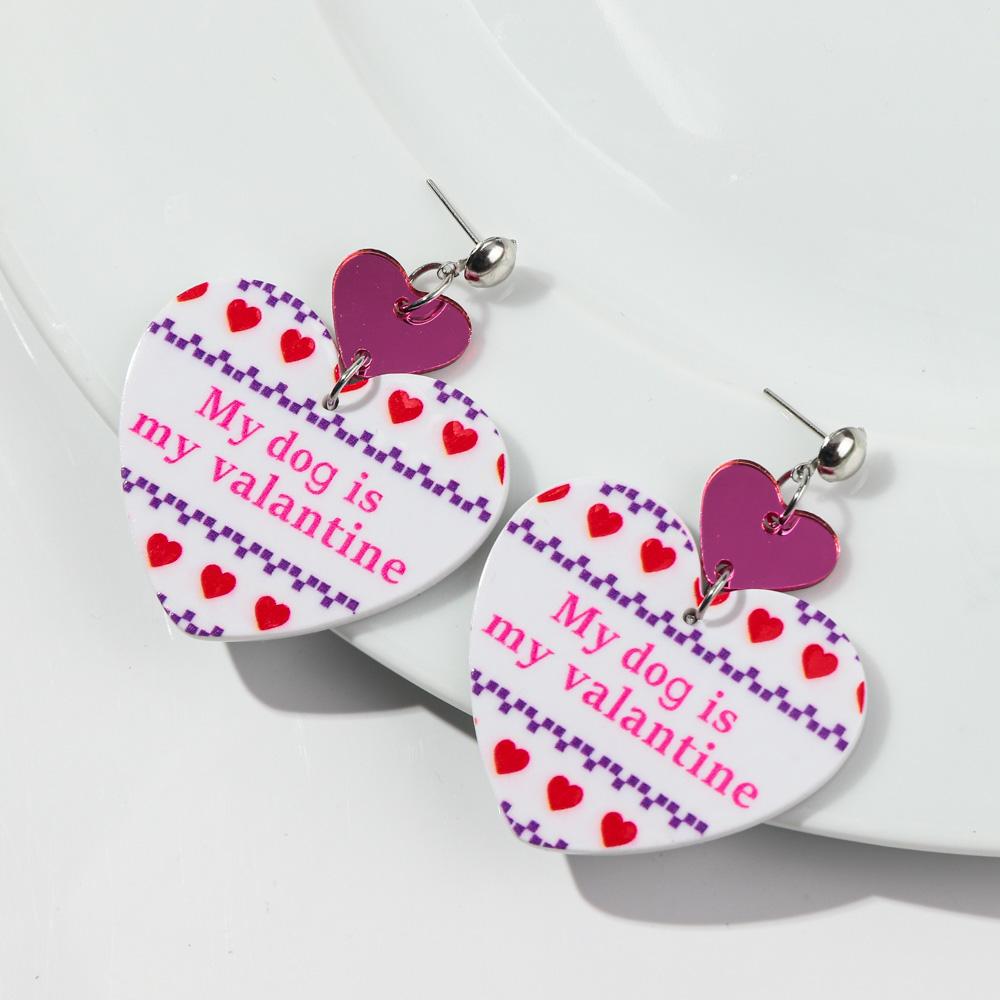 New Valentine's Day Heart Acrylic Earring for Women Girls Creative Glitter Love Vine Hollow Drop Earrings Fashion Jewelry Gifts