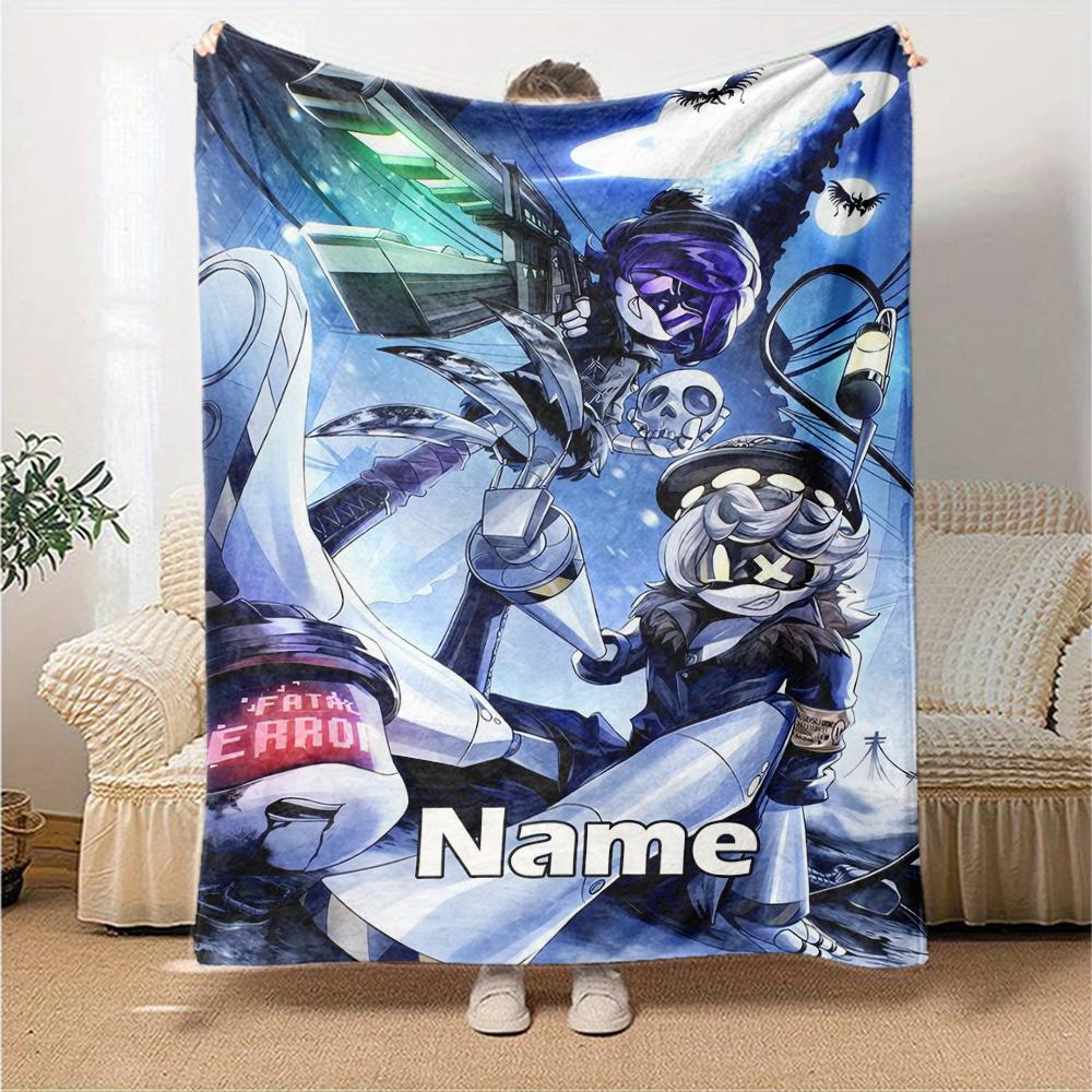 Custom Name Murder Drones Theme Printed Blanket - Perfect for Couch, Bed, Travel & Outdoor Use | Machine Washable, Cozy & Durable.
