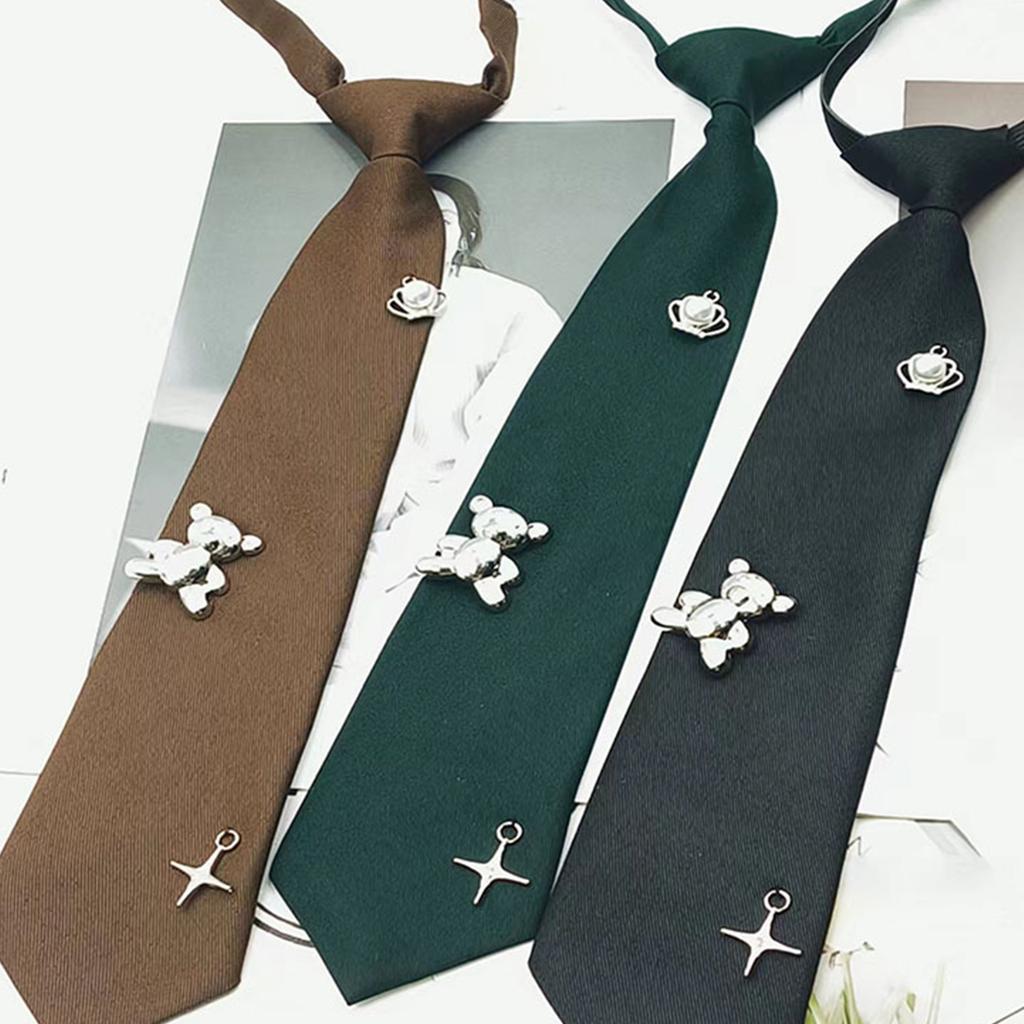 Versatiles Casual Tie Novelty Tie Make Up Neckwear Bear Crown Pattern Tie for Everyday Elegances