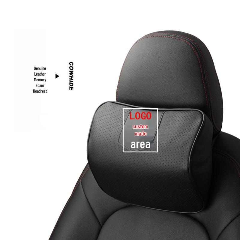 Ford Genuine Leather Memory Foam Lumbar and Neck Support Pillow with LOGO