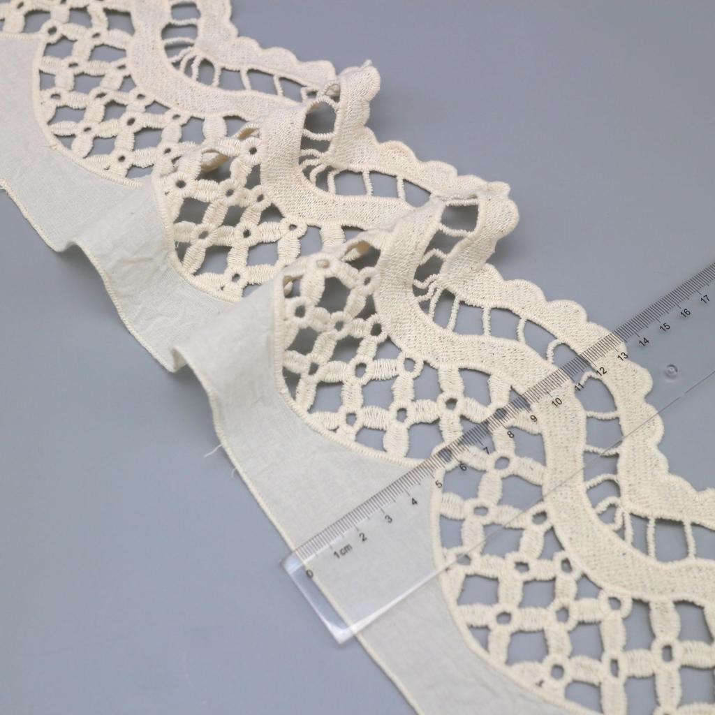 Cotton Lace, Barcode Hollow Embroidery Lace Belt, Barcode Clothing Fashion Soft Decoration Lace Accessories