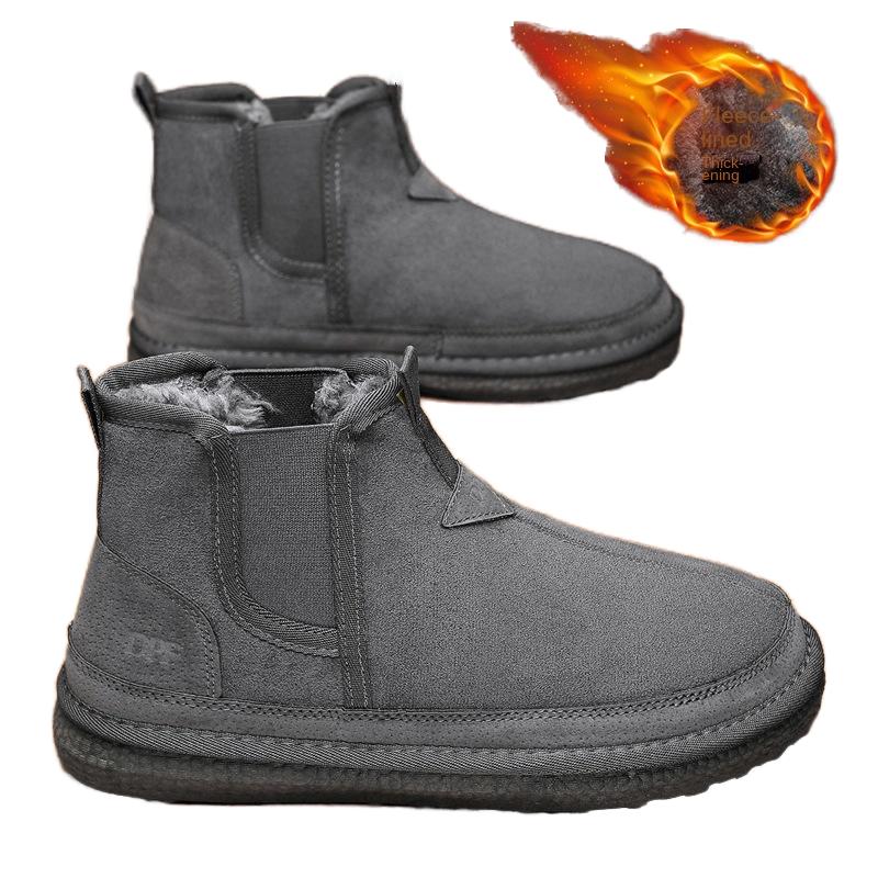 Winter Herrenmode Sportliche Mid-Stiefel Lässige Schneestiefel Schnürsenkel Wollfutter Neu Baumwolle Atmungsaktiv Warm EV Einlegesohle