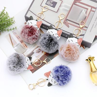 1PC Car Keychain Cat Hairball Keychain Keychains Key Ring Cute Fashion Bag Pendant