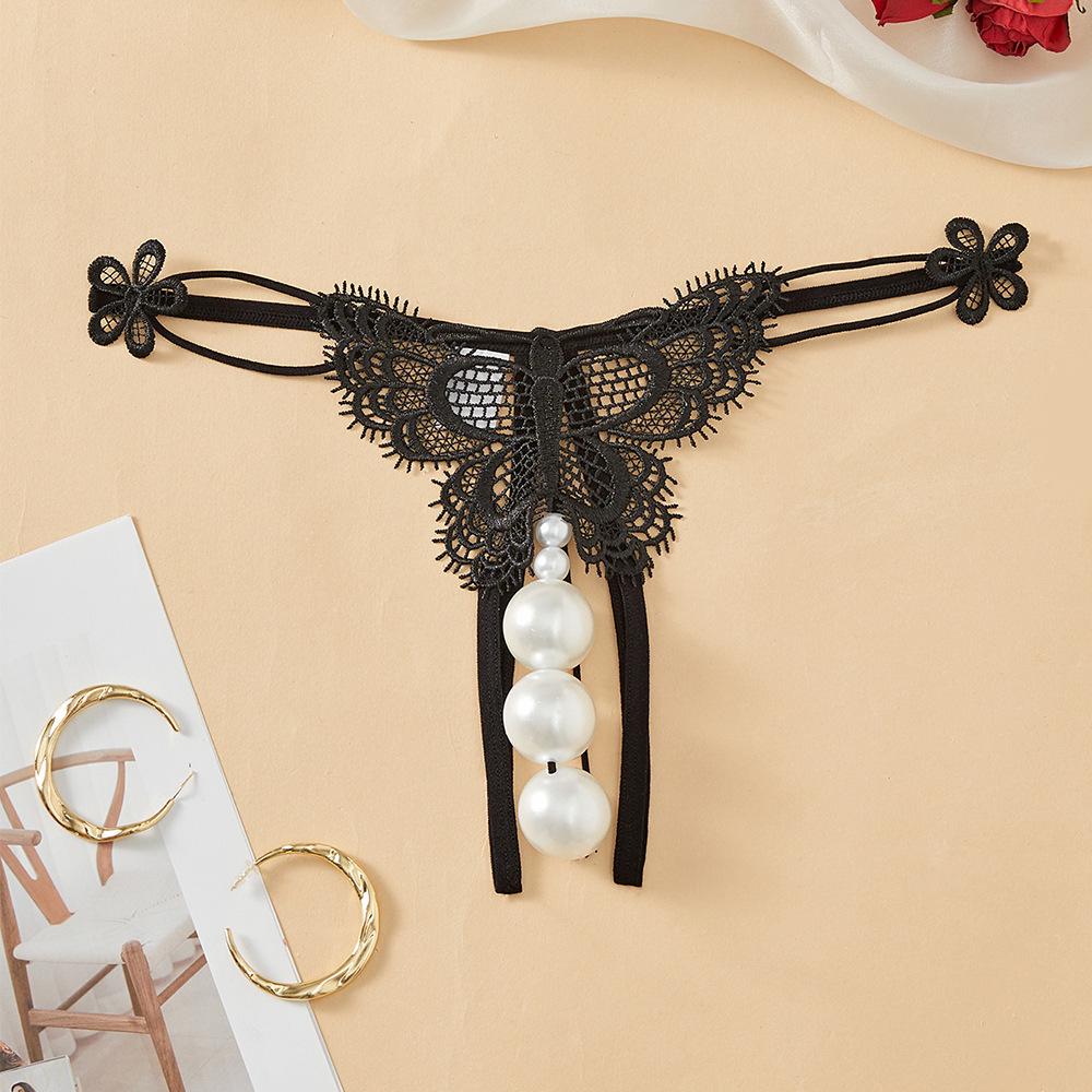 Long Night Lingerie Plus Size Women's Sexy Transparent Pearl Thong 3124