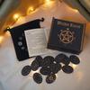 Portable Ancient Runes Carving with 24 Mystical Symbols and Guide Manual Suitable for Meditations Accessories