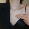 Light luxury diamond-encrusted water drop necklace, fashionable personality, heavy industry neck chain, bridal evening dress, high-end accessories