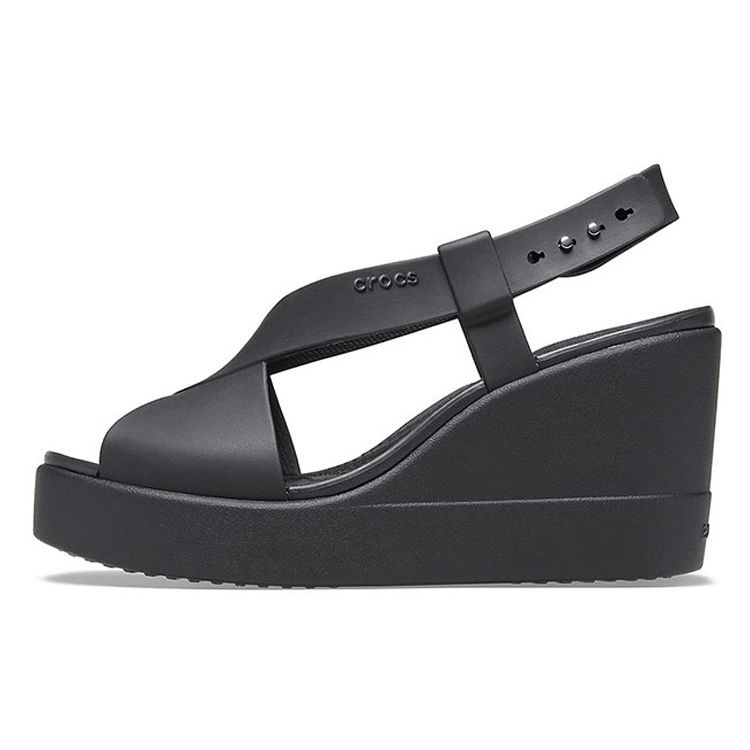 Crocs Brooklyn Comfortable Non-Slip Wedge Sport Sandals Women sandals Black 206222-060