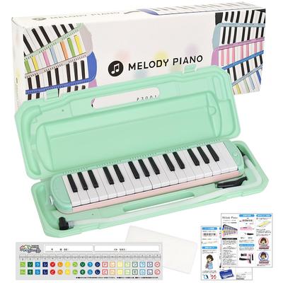KC Kyoritz Melodie-Piano Melodie Mintrosa Etikett und Name 32-Tasten Mundharmonika, (P3001-32K/MINTPINK) (Beinhaltet Do-Re-Mi Aufkleber, Stoff, Aufkleber)