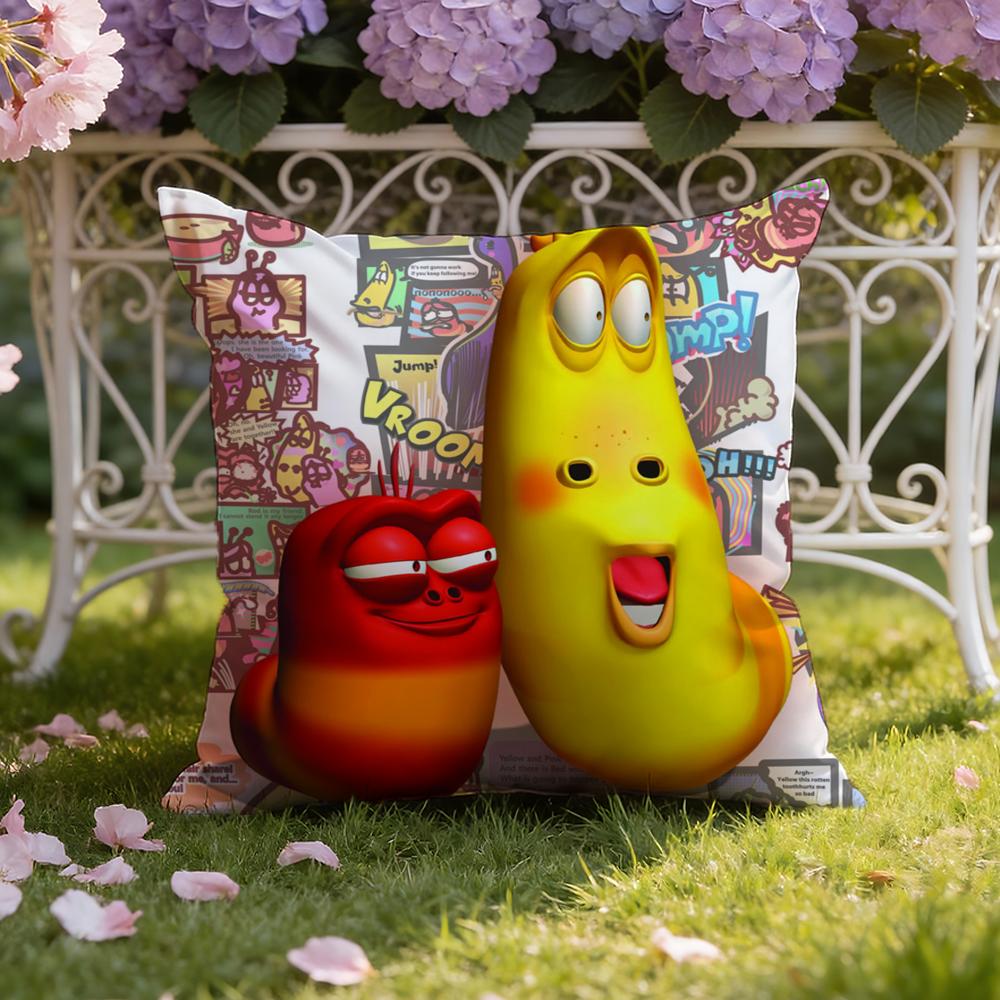 Funny L-Larva Cushion Cover Home & Car Dual-Scene Pillow Cover: Reversible for Premium Comfort