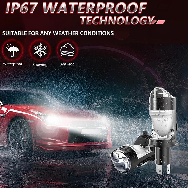 High Power H4 Led Projector Len Direct Insertion High Low Light Car Motorcycle Turbo Fan Lamp Super Bright Waterproof 1Pc
