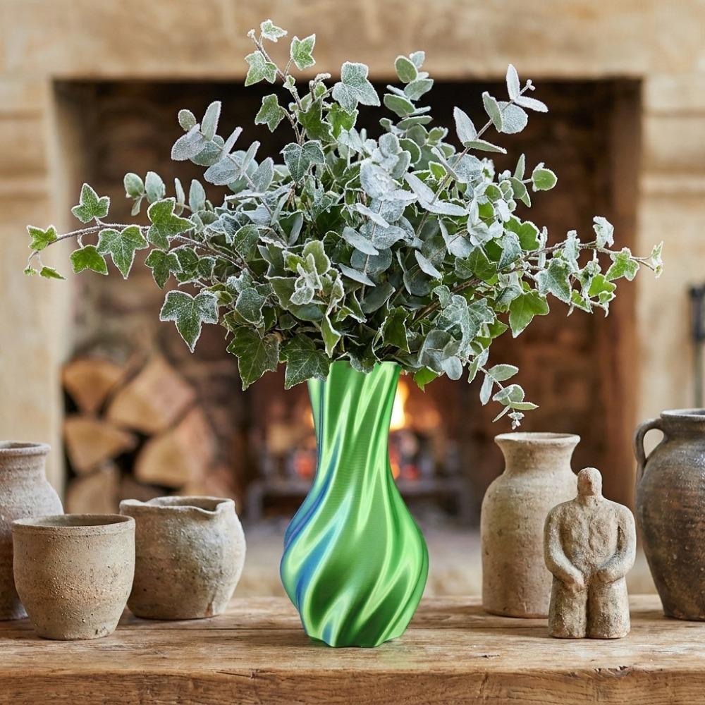 Twisted Design Modern Twisted Flower Bottle Gradient Color Plant Pot Office Tabletop Ornaments