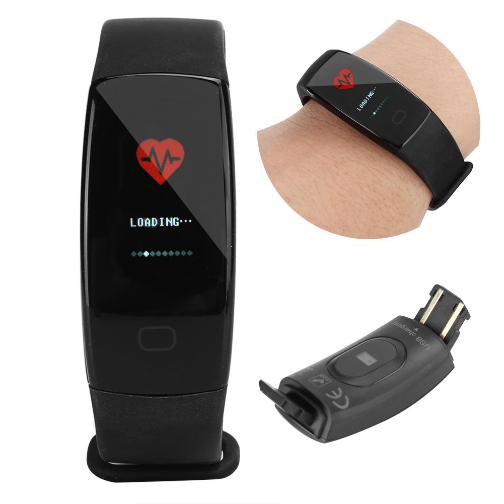 Fitness Smart Bracelet Sports Heart Rate Blood Pressure Tracking Monitor Healthy Care Black