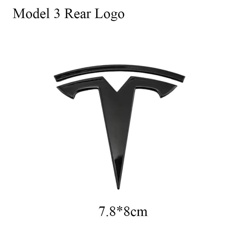 

3D ABS Car Front Head Hood Emblem Rear Trunk Badge Sticker For Tesla Model 3 Model Y Replacement Decoration Decals Accessories