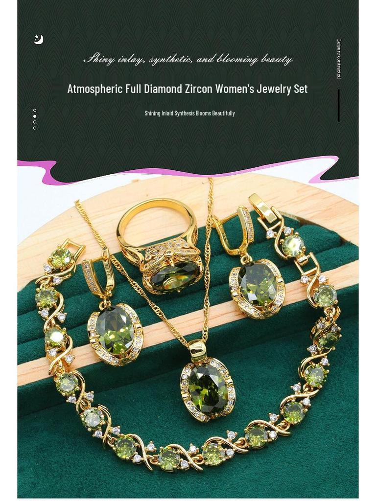 Romantisches Damen Zirkonia Schmuckset: Modische hochwertige Luxusaccessoires