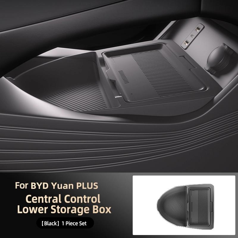 For BYD Yuan Plus Silicone Storage Box  Center Console under Layer Modification Special Car Interior Accessories Organizer