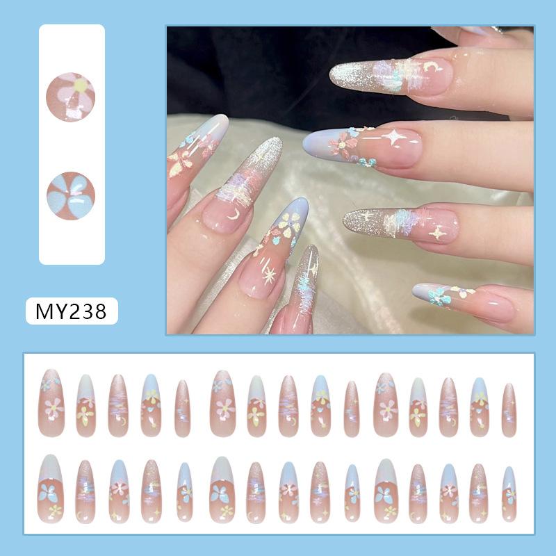 

Candy Color Graffiti Small Flower Galaxy Cat s Eye Sweet and Gentle Less European and American Style Removable Nail Art 30 Pieces