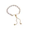 Gold Color Beads Pearls Mixed Adjustable Chain Bracelet Elegant Exquisite Bangles For Women  Jewelry Gift