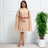 D400 Damen 2023 Mode Chiffon Fledermausärmel Übergröße Kleid