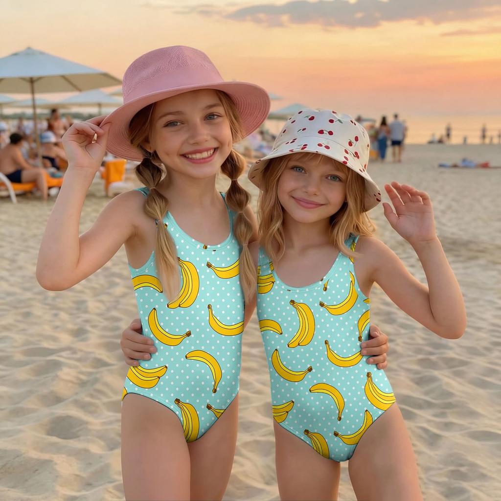 Girls One Piece Swimsuit Summer Kids Fruit Print Swimwear Toddler Bathing Suit Children Casual Beachwear for Swimming Pool