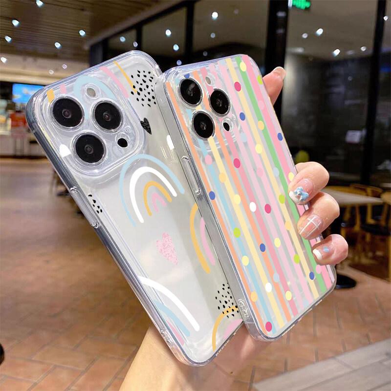 Case for Xiaomi Redmi Note 15 14 13 Pro 5G 12 14 4G 11 12 13 14 15 Pro Plus 5G 12S Cover Clear Colorful Wave Point Love Heart