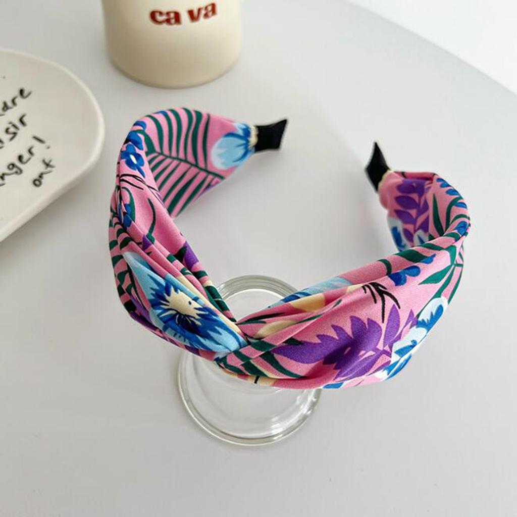 PROLY New Fashion Headband For Women Wide Side Flower Headwear Cross Knot Casual Bohemia Turban Hair Accessories