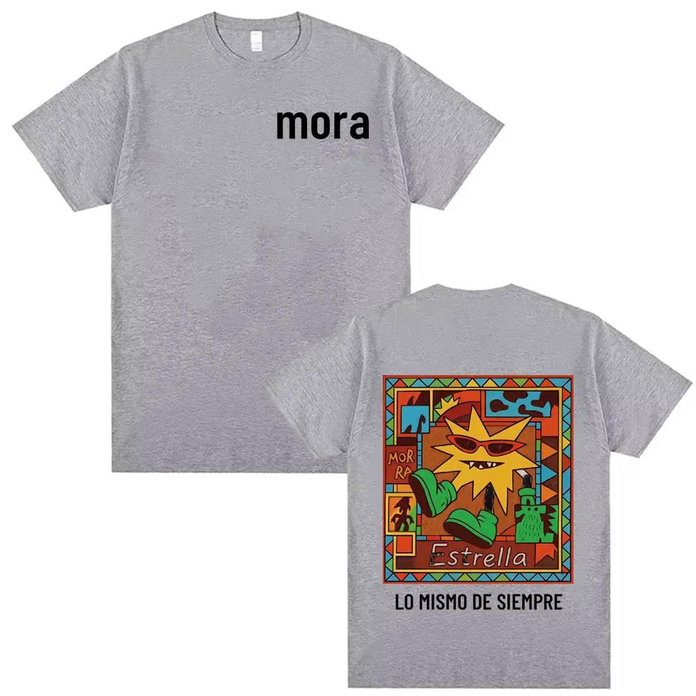 Rapper Mora Lo Mismo De Siempre 2025 Tour Tshirts Men Women Clothing Vintage Street Hip Hop T Shirt Casual High Quality Tshirt