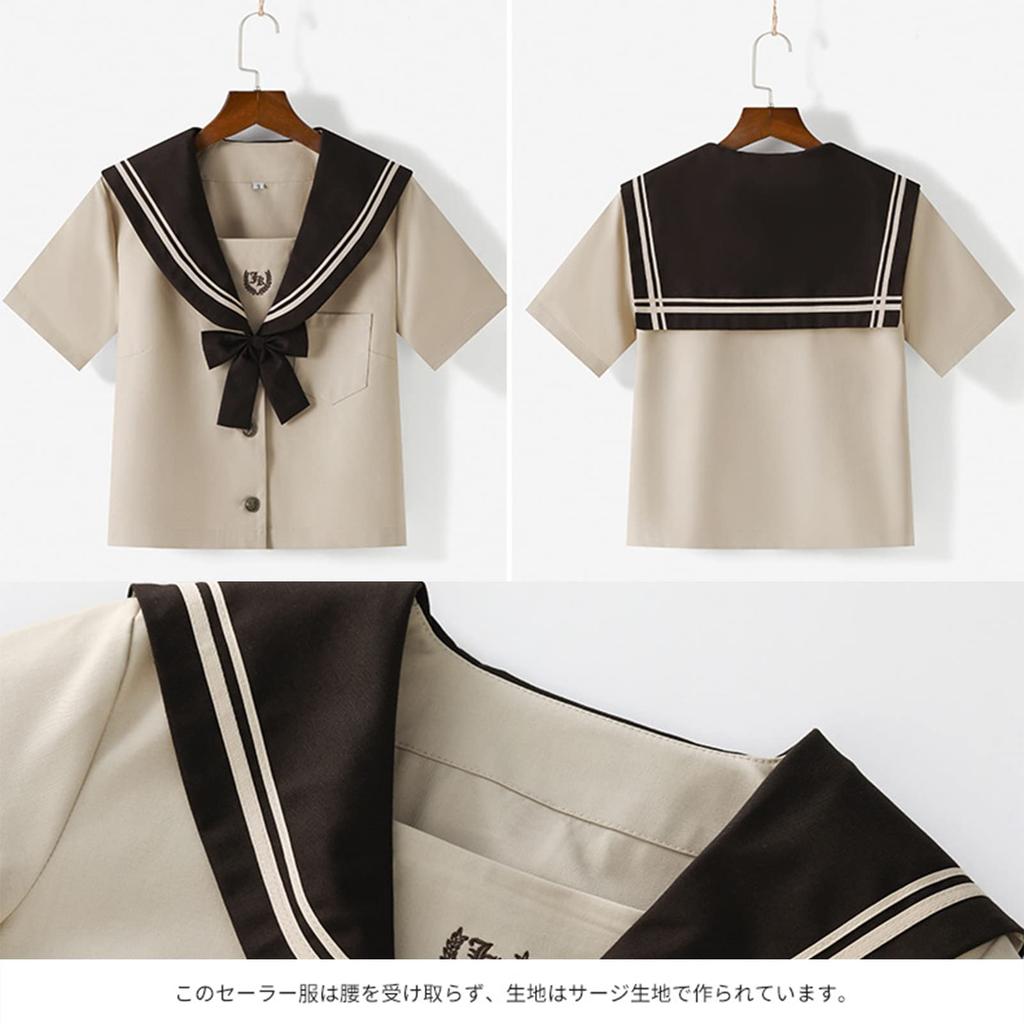 Sailor Authentic High School Two Long Sleeves and Short Sailor Bow JK School Pleated Bow Class Kansai School British High School Junior High School