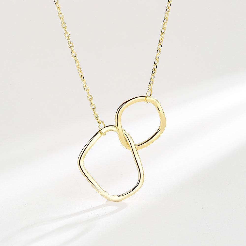 Xiaomi Silver Necklace For Women Circle Shape Gold Plated Trendy O Chain Chocker Chirstamas Gift Fine Jewlery