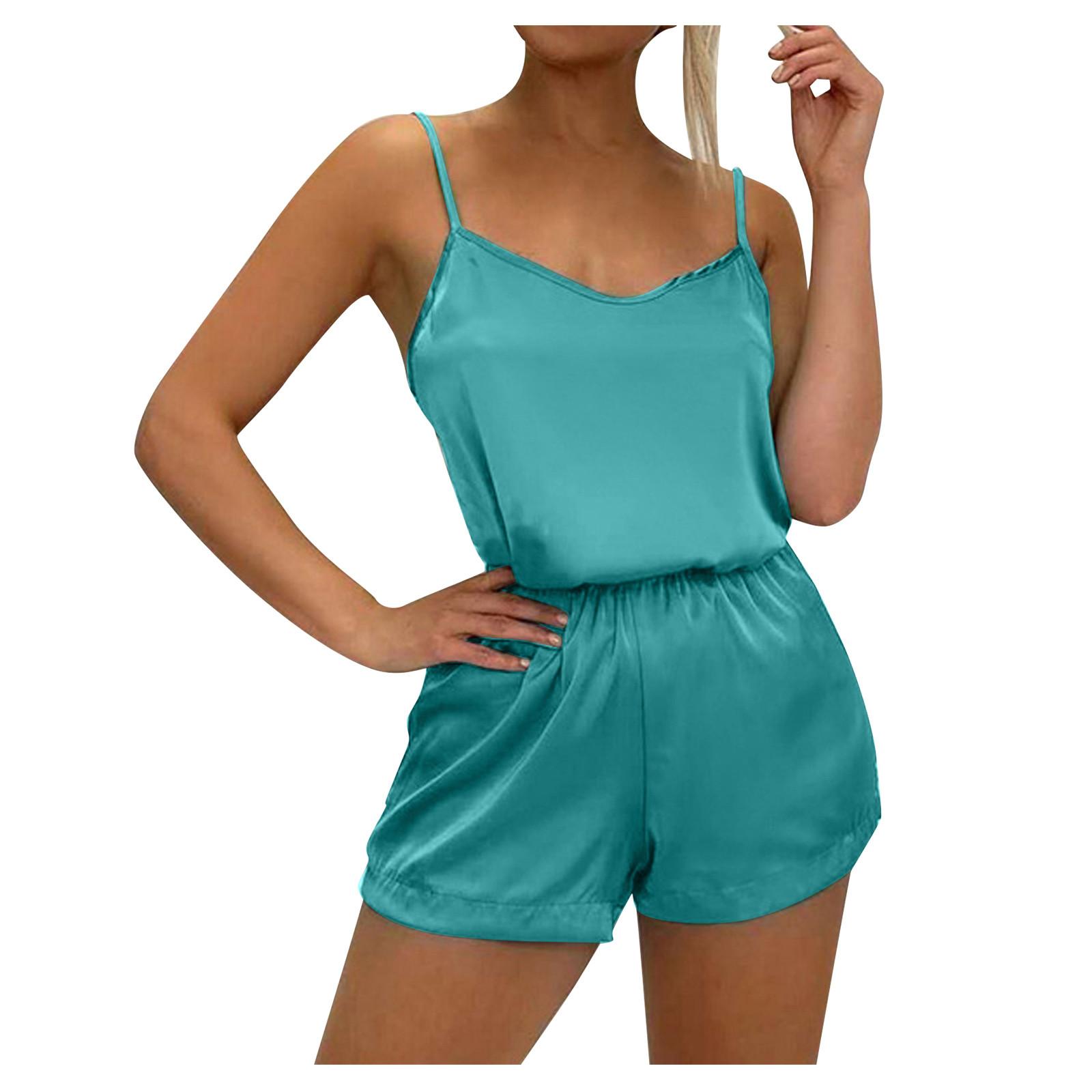 

(SU)Женское сексуальное нижнее белье, атласная шелковая ночная рубашка Babydoll, пижамный комплект XL зелёный