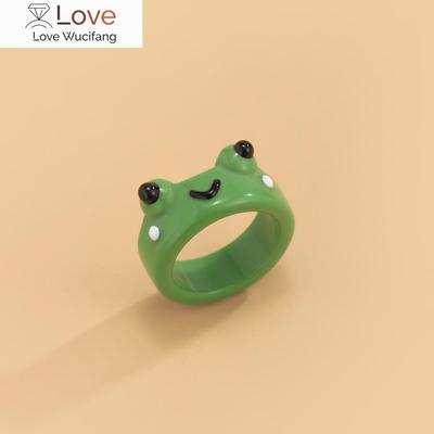 Anello rana acrilico Anelli in resina per pulcini per donne Ragazze Semplici gioielli estetici animali Anelli di amicizia Regali di viaggio per feste fantastici