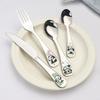 1/4Pcs Animal Cartoon Cute Fork Stainless Steel Children Spoon Fork Children Kids Cutlery Set Tableware Dinnerware Supplies Gift